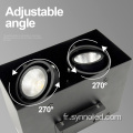 Downlight LED monté surface à double tête à double tête